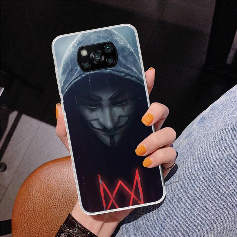 Anonymous V Mask Phone Case For Xiaomi Poco X7 X6 X5 Pro F7 Ultra Redmi 15C 15 13C 13 12C 12 10 10A 10C 9 9A 9C 9T Cover Poco X7