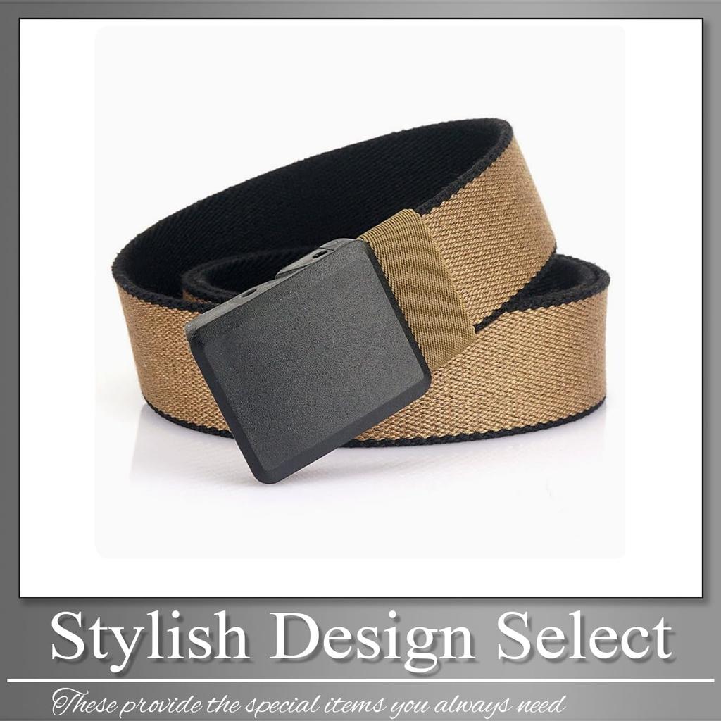 [Buzz Selection] Canvas Belt - Comfortable Fit, Flexible, Durable, Casual & Business - Men's LBT732 (Black)
