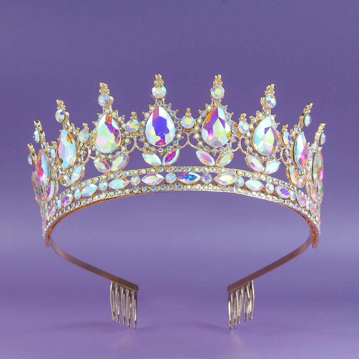 

Свадебные аксессуары, роскошная корона, атмосферные ретро-аксессуары для волос, ощущение высокого класса, свадебная корона 14.5CM