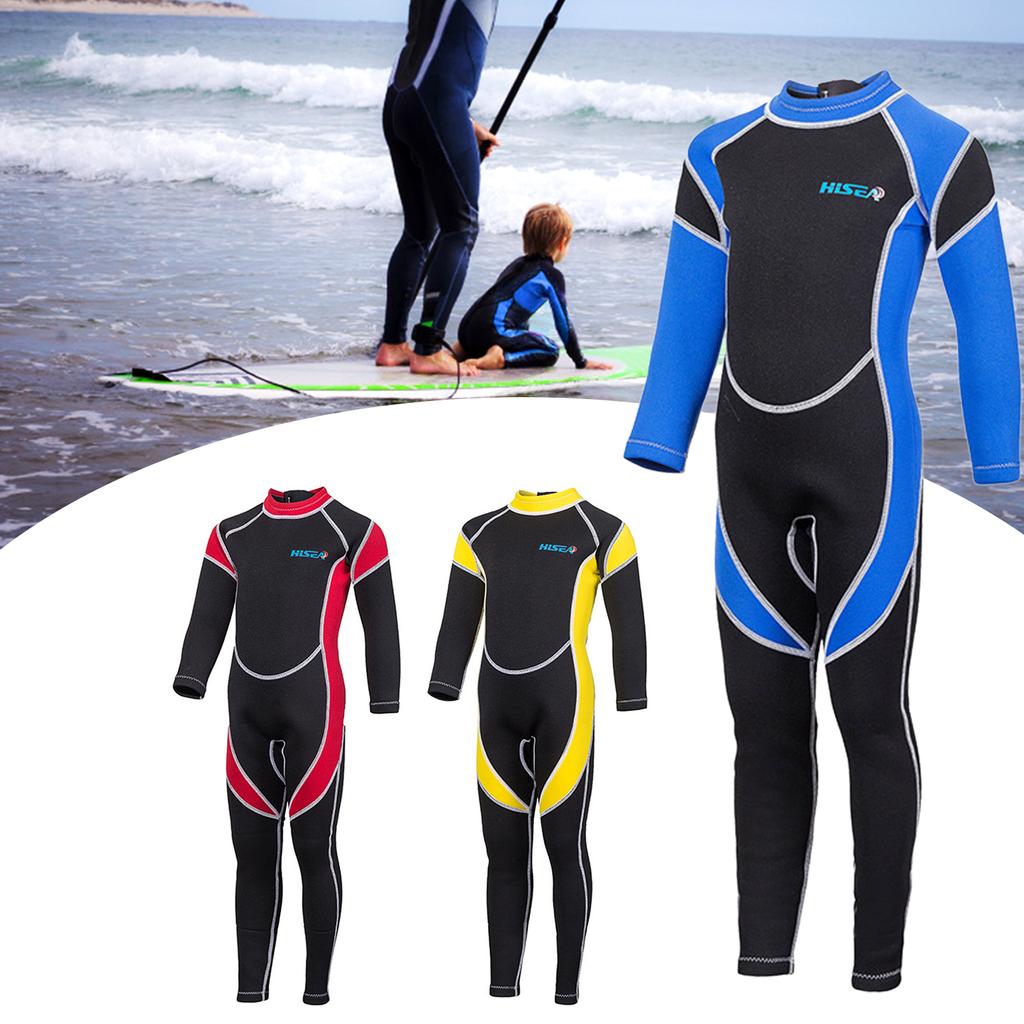 Kids Wetsuit Girls Boys Zippered Long Sleeve Diving Swimsuit Quick Dry One Piece Chlidren Surf Suit for Water Sports