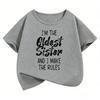 I Am The Oldest Sister and I Make The Rules Letter Printed T Shirts Kids Childrens Tshirt Girls Summer Spring Top Tee Shirt