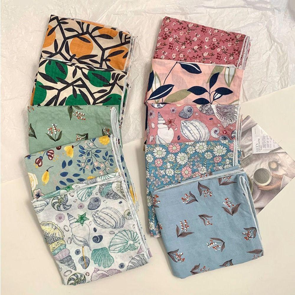 Sunscreen Small Square Scarf Hair Band Printed Silk Scarf Retro Flower Print Scarves  Daily