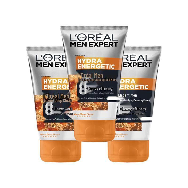 L Oréal Men Expert Гель для глубокого очищения лица - Набор 3 x 100 мл