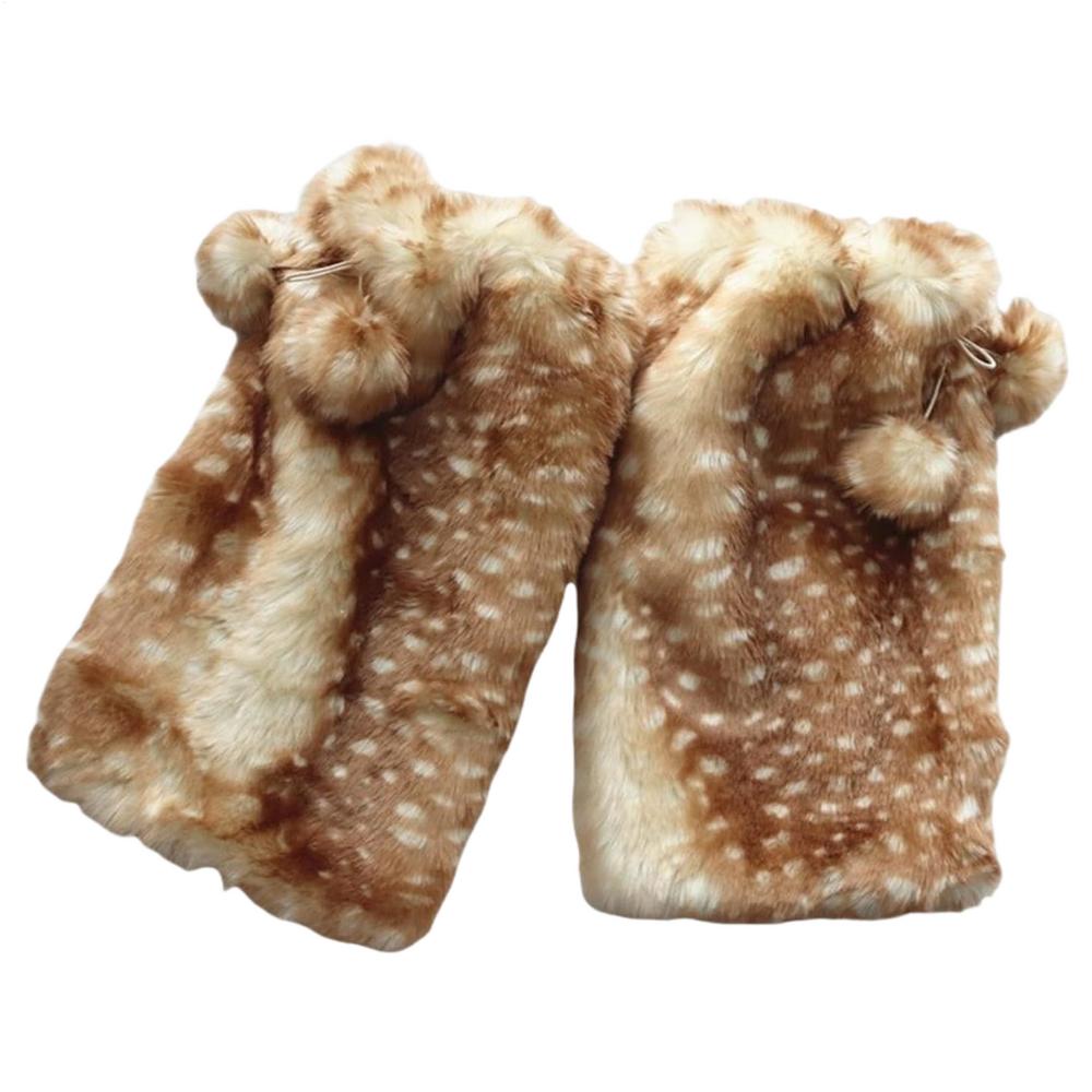 Winter Deer Hat cute Lace Plush Reindeer Furry Boots Socks Cover Gothic Cap Leg Warmers Performance Costume Hats Christmas Gift