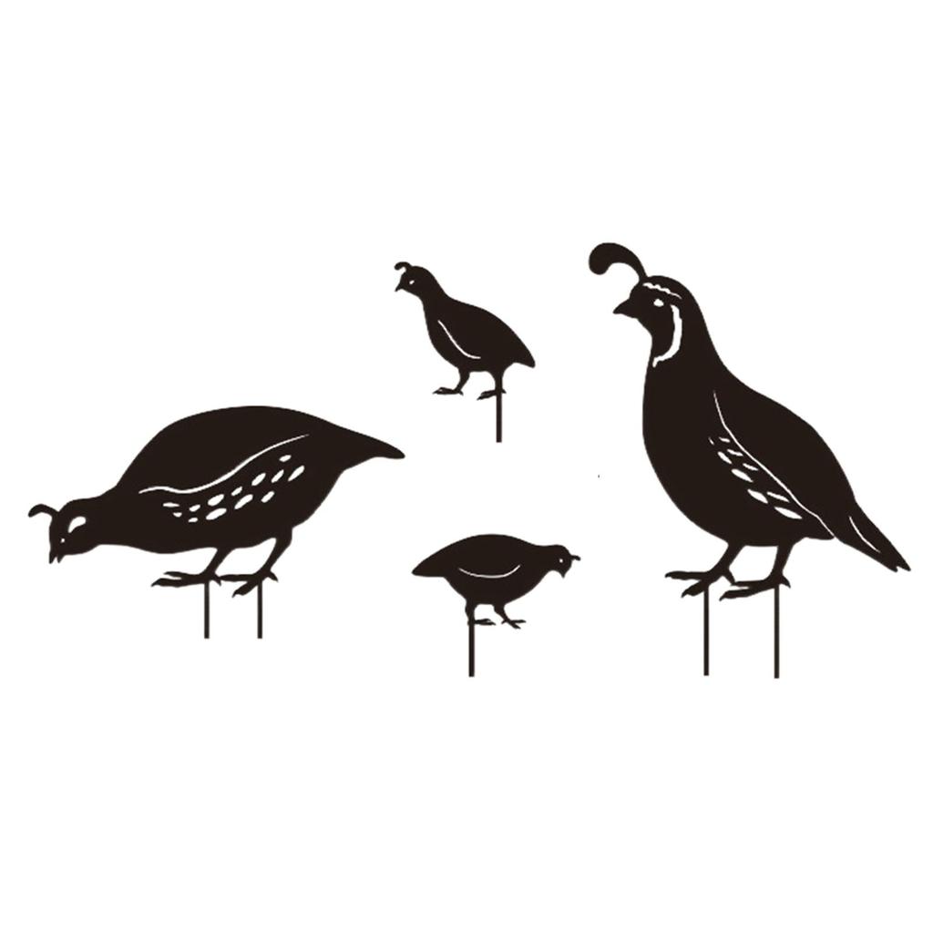 4x Bird Animal Statue Garden Decor Photographic Props Yard Stake Patio Iron Sculpture