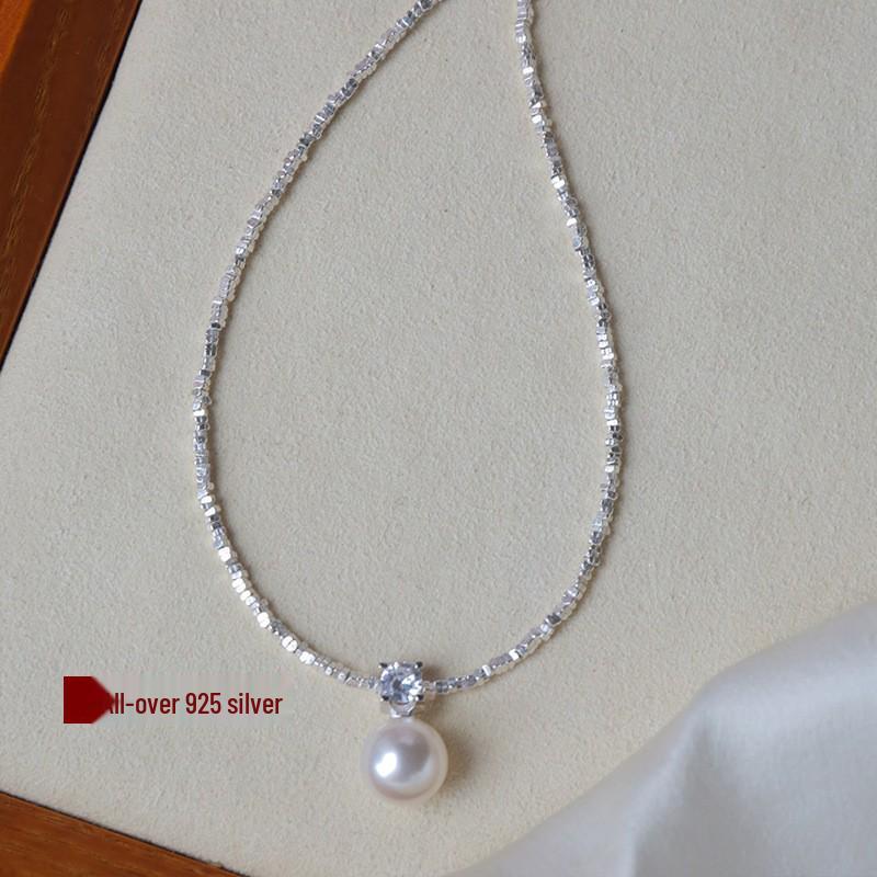 

Женский кулон из стерлингового серебра S925 с жемчугом, цепочка-колье 925 Silver