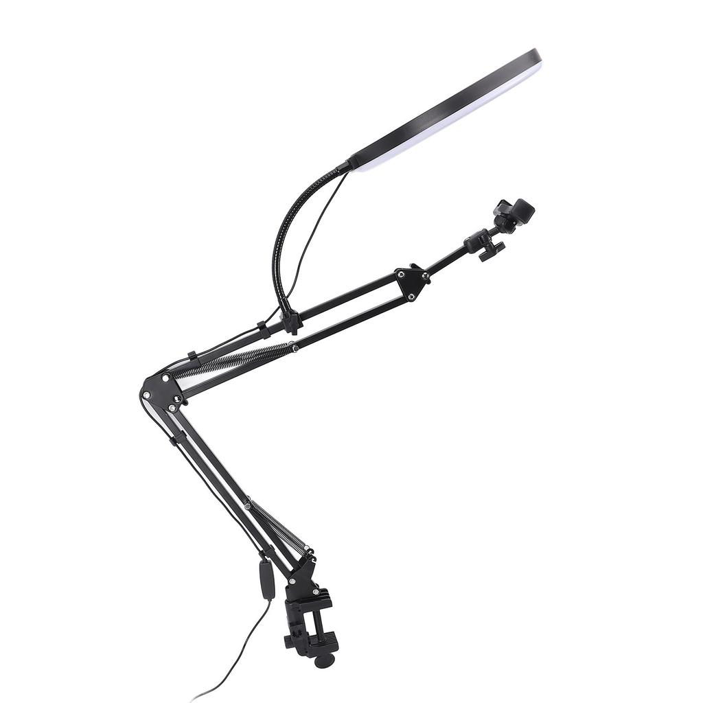 26cm Ring Light Overhead Phone Mount 5cm Maximum Clamp Thickness Desk Ring Light with Clamp for Make