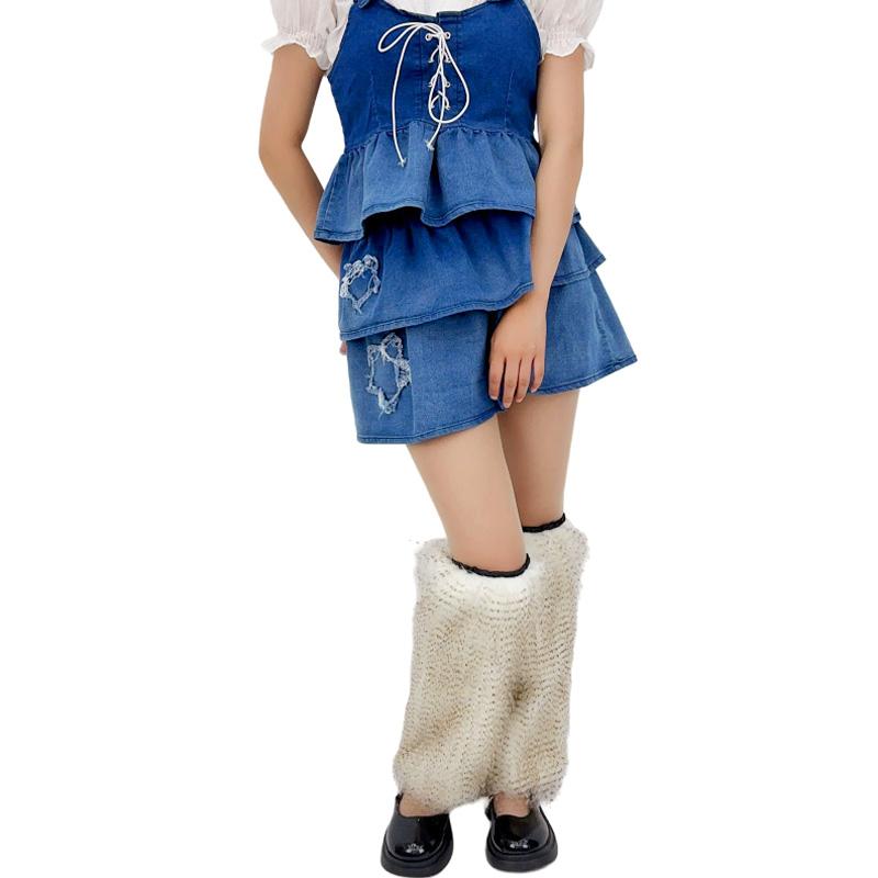 

Женская мода манжеты прикрытие сапоги чулки длиной до колена искусственный мех гетры сапоги рукава вечеринка 25CM белый