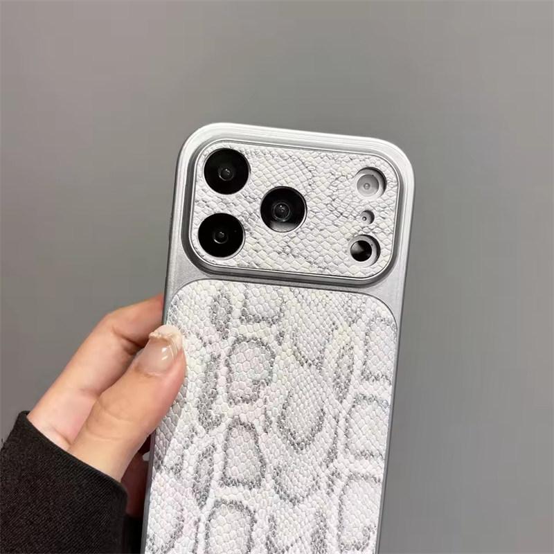 Premium Business Leather Texture Pattern Phone Case For iPhone 17 Air 16 15 14 13 Pro Max Plating Glossy Shockproof Back Cover