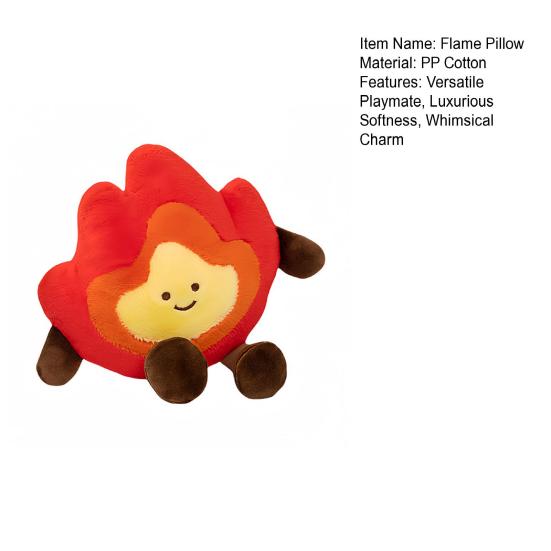 Flame Plush Toy for Kids Smiling Flame Character Pillow Soft Stuffed Toy Playtime Flame Plushie Children's Birthday Gifts