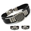 Trendy American Route 66 Printed Pattern Bracelet Men's Bracelet Metal Multilayer Leather Bracelet Accessories New Party Zircon