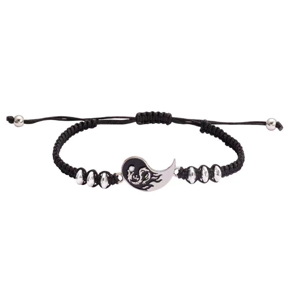 Alloy Tai Chi Bagua Hand-Woven Couple Bracelet Set