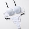 Lace Bra Thong Set Push Up Underwear Set Women Panties Hollow Lace Intimates Bras and Panty Set