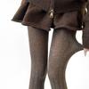 Women Elastic Waist Cotton Tights Warm Opaque Design Dots Pattern Cold Weather Ribbed Fabric Pantyhose Stockings Hosiery