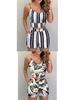 European and American Women's Summer Spaghetti Strap Slim-Fit Printed Shorts Set