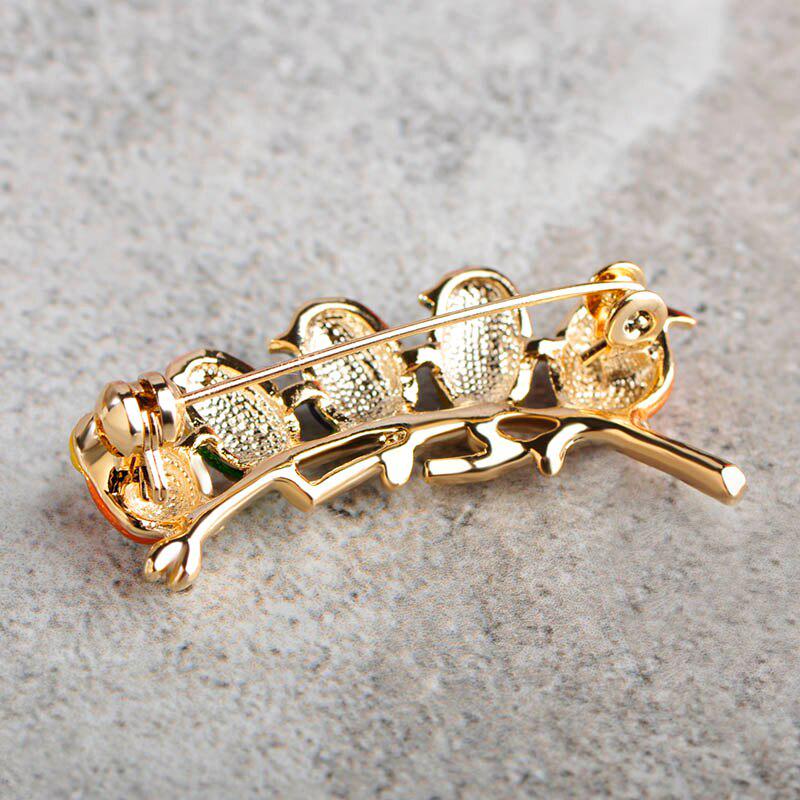 Blucome Colorful Five Cute Birds Brooches Crystals Enamel Jewelry For Girls Kids Best Gifts Scarf Shoulder Suit Collar Corsages