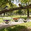 Comedouro de Pássaros de Metal Pendurado Resistente às Intempéries Coração de Amor Flor Banho de Pássaros Jardim Externo Pátio Quintal Bebedouro Comedouro para Pássaros