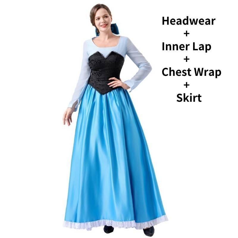 

Русалочка Маленькая Ариэль Платье Женский Косплей Костюм Мультяшная Вечеринка Хэллоуин L