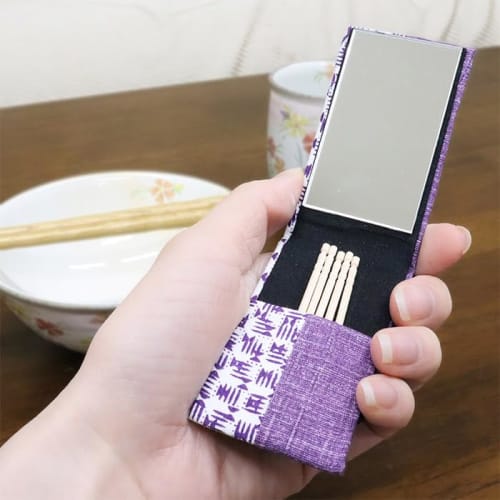 Toothpick holder with mirror (KOMON series) (purple)