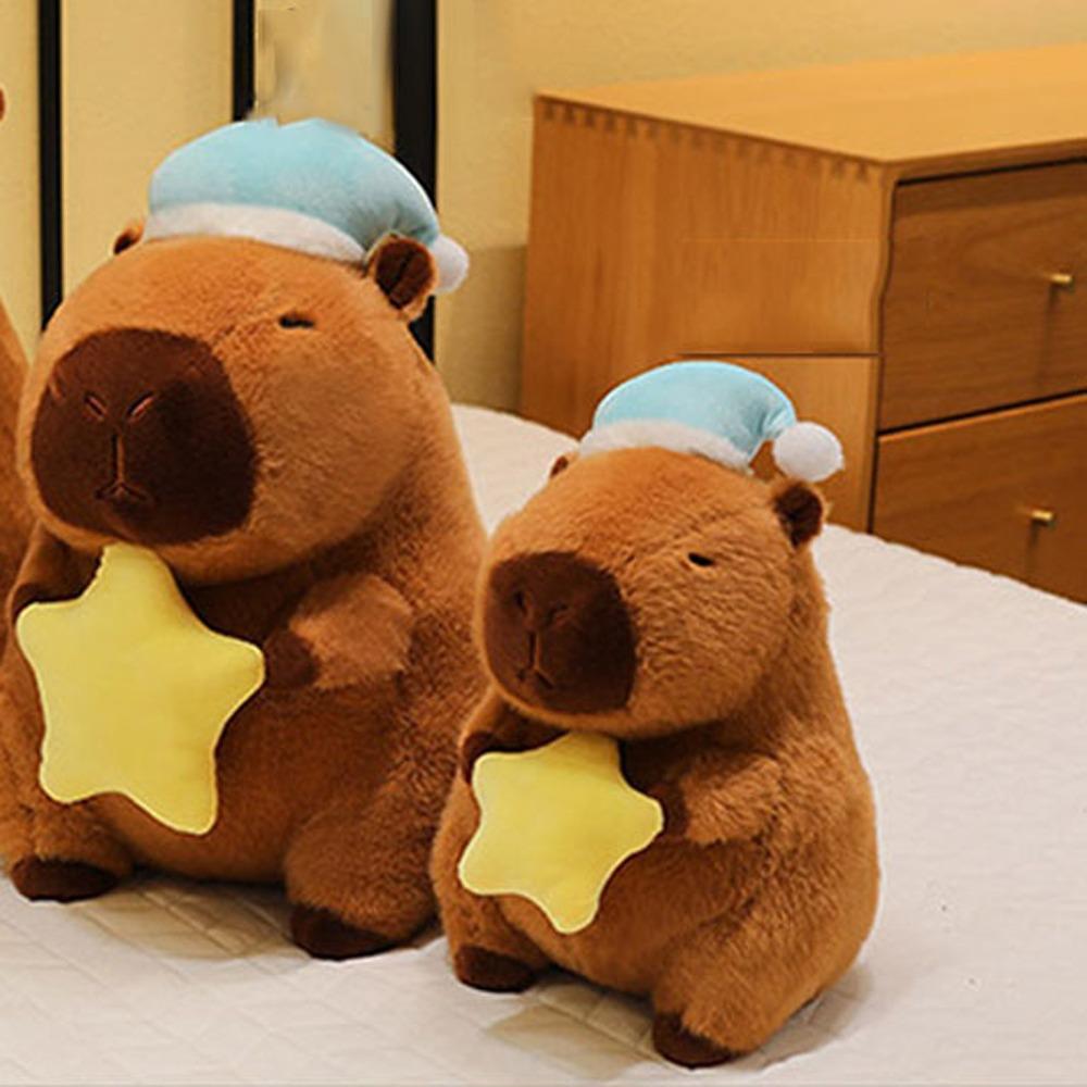 Moon Goodnight Capybara Doll Star Capybara Fluffty Doll Accompany Toy Capybara Plush Toy Christmas