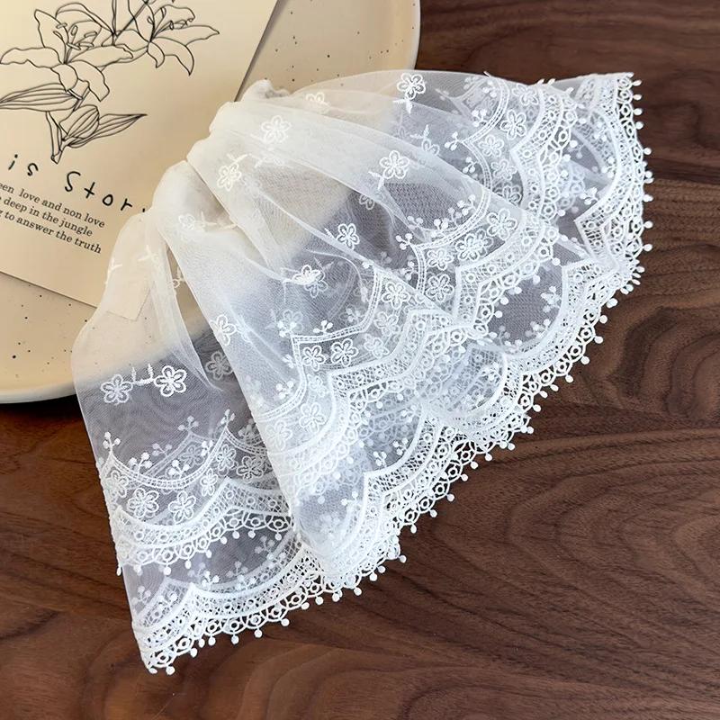 White Lace Large Skirt Hairpins Fashion Female Tie Ponytail Spring Clips for Womens Girls Temperament Barrettes Party Headdress