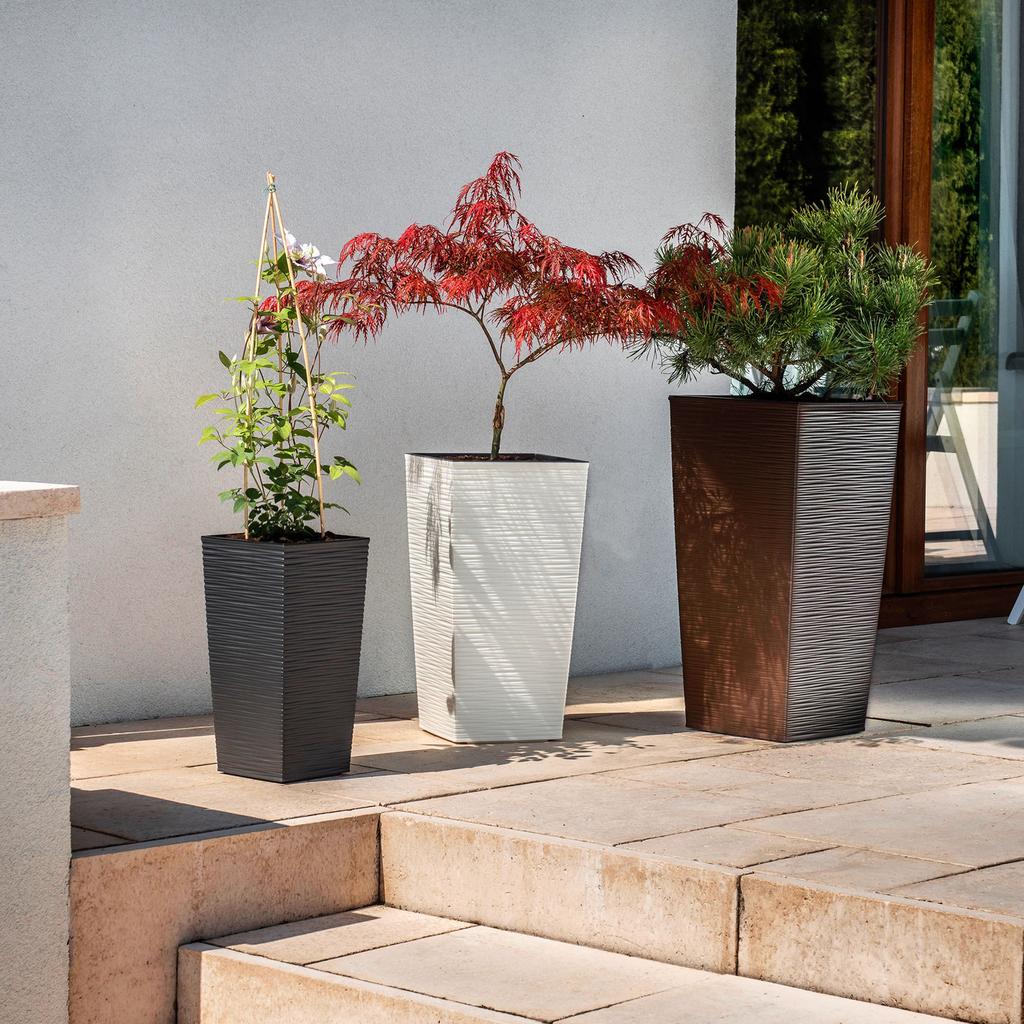 KADAX Set of 3 Flowerpots Flowerpots Inserts Garden Flowerpots Tall Graphite 57cm