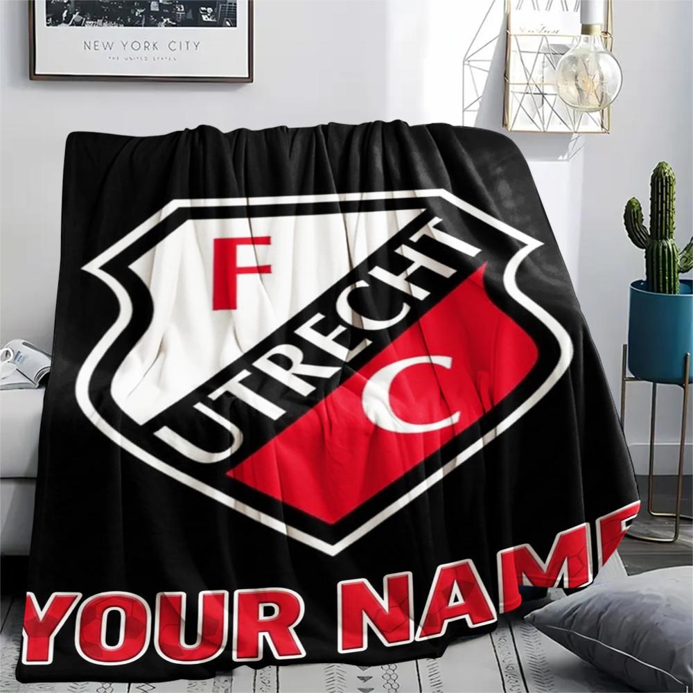1PC Custom Name FC Utrecht Patterned Flannel Blanket Suitable For All Seasons for Home Decor Warmth and Comfort Gifts Holiday Present