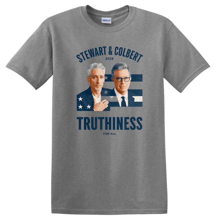 Political Satire T Shirt Stewart Colbert 2028 Truthiness For All Vote Tee Gift 3XL