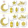 Eid Mubarak Pendant Decoration Star Moon Hanging Ornament Acrylic Mirror Ramadan Kareem Home Background Muslim Party Supplies