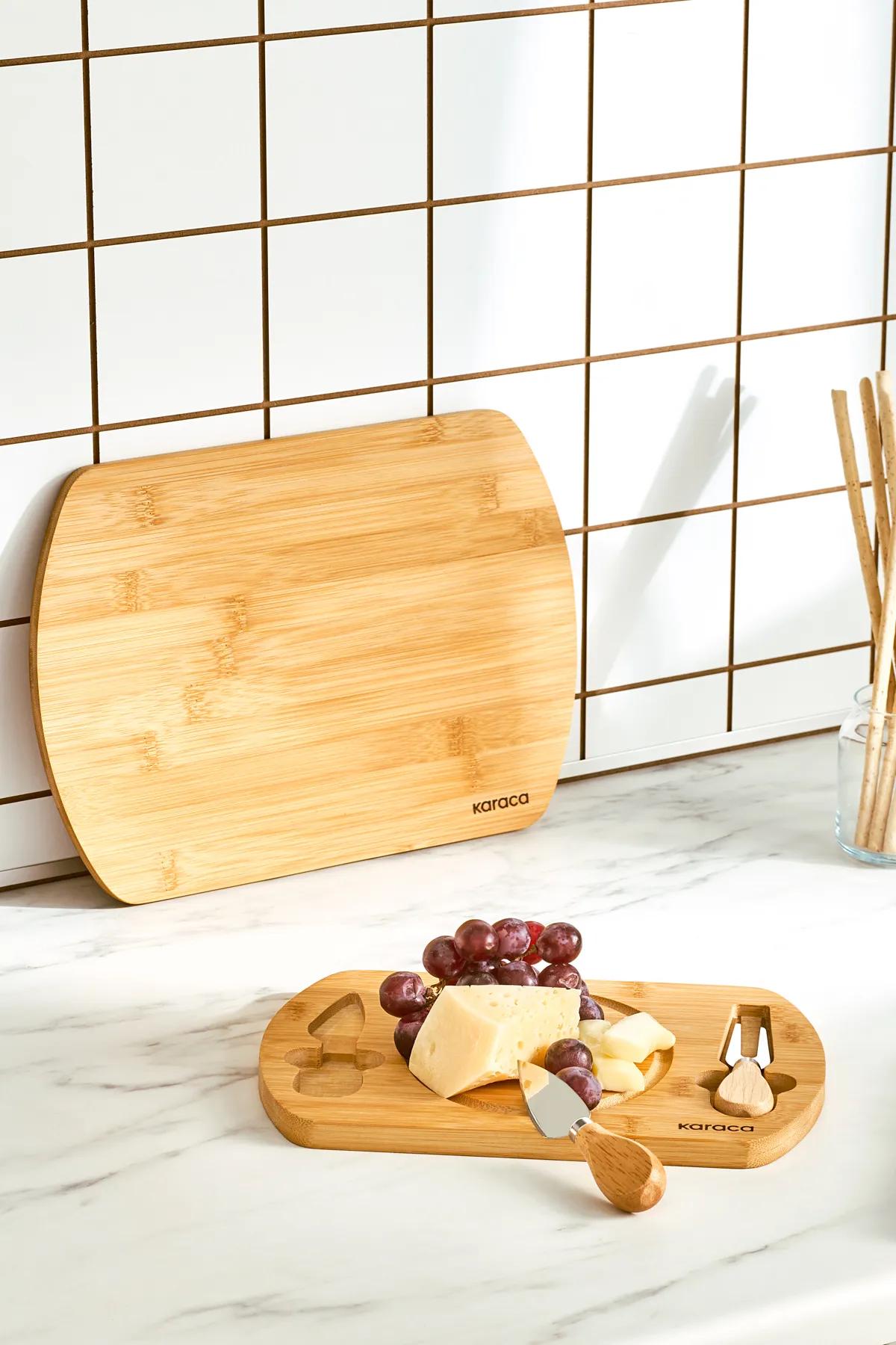 

Karaca Lily Bamboo Доска для разделки и презентаций Pro, 2 предмета, 28/33 см