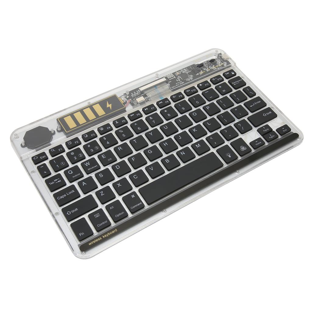 10in Transparent Wireless Bluetooth Keyboard Multi Device Connect Backlight Ultra Thin Tablet