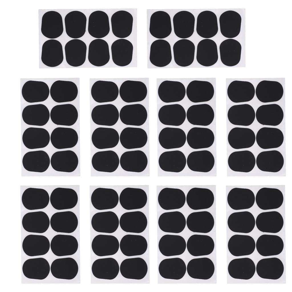80Pcs Sax Mouthpiece Pad Silicone Black Cushion Patches Wind Instrument Accessories Thick 0.5mm