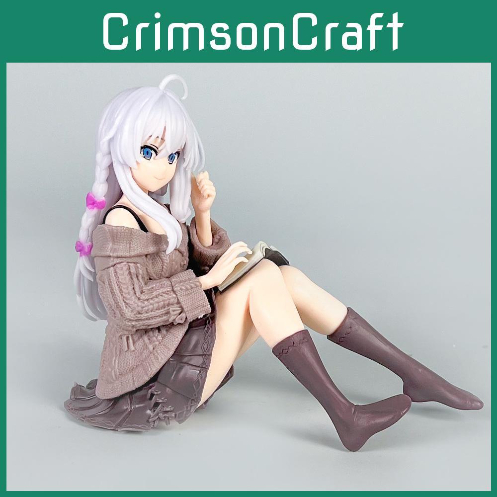 Posture Reading Elaina Anime Character Desktop Decoration For Room Decoration