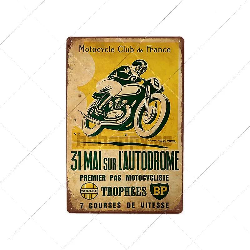 TT Isle Of Man Metal Poster Retro Vintage Tin Signs Motorcycle Races Plaque Wall Plate Pub Bar Garage Home Decor 20x30cm