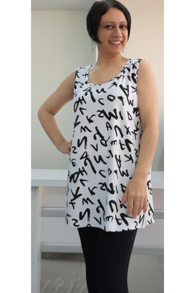 Women's Style Big Size T-Shirt Thick Strap Combed Cotton T-Shirt With Alphabetical Pattern