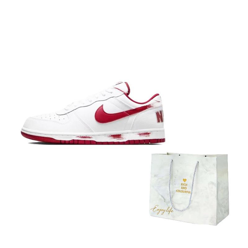

Nike Big Minimalist Leather Abrasion Resistant Lightweight Low top Skateboard Shoes Unisex Red White 355152-150() 40.5