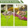 Bird Feeder Standing Bath Iron Large Capacity Outdoor Bird Bath Tub With 5 Pronged Base Garden Decoration Bird Feeding Water
