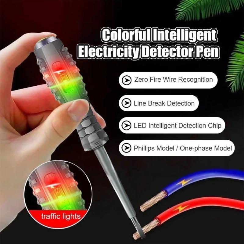 One Word/cross Screwdrivers Neon Bulb Indicator Meter Electric Pen Insulated Electrician Highlight Pocket Tester Pen Tools