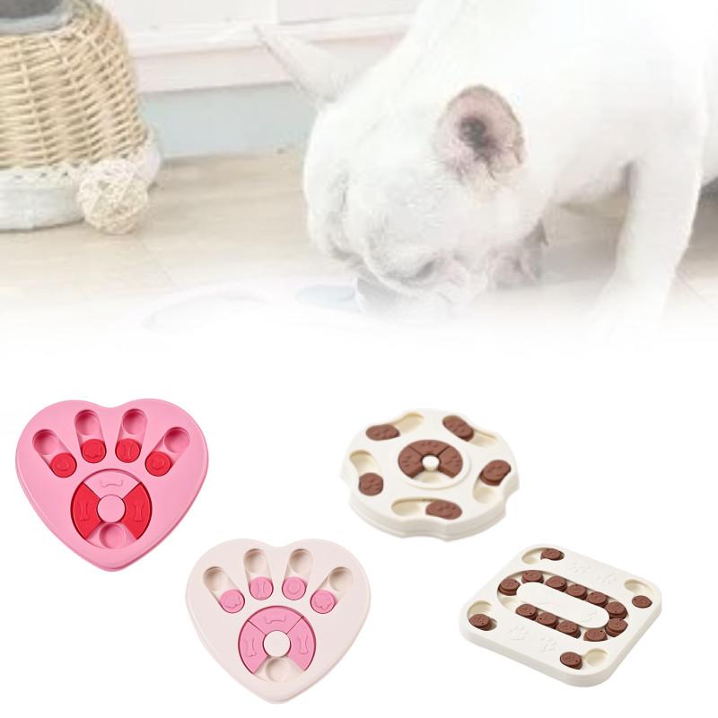 Toy Puzzle Dog Heart Shaped Square Slow Eating Bite Basin Pet Fun Interactive