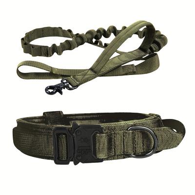 Heavy-Duty Tactical Dog Collar & Leash Set: Adjustable & Durable for All Breeds