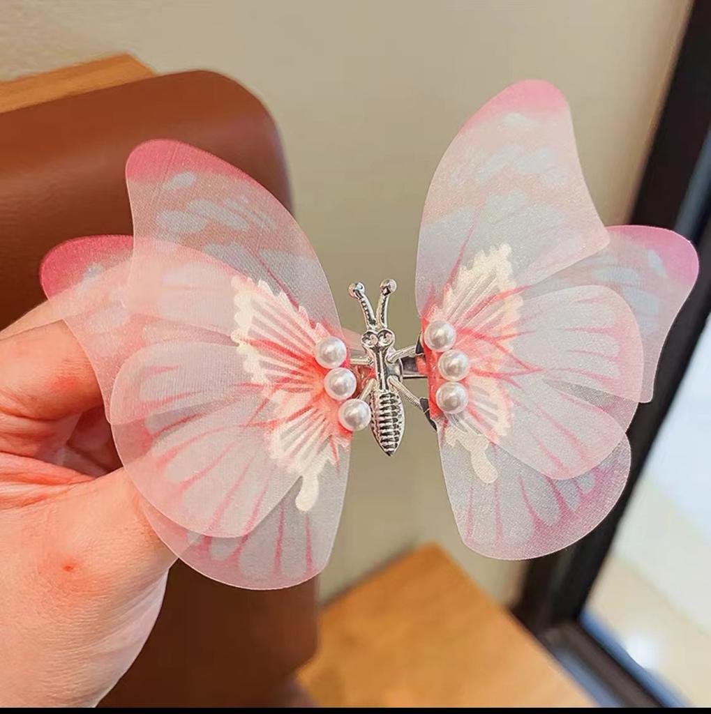 Glitter Butterfly Hair Clips Colorful Butterfly Hair Barrettes Pearl for Teens Women Children Girls Hair Accessories Party Decor