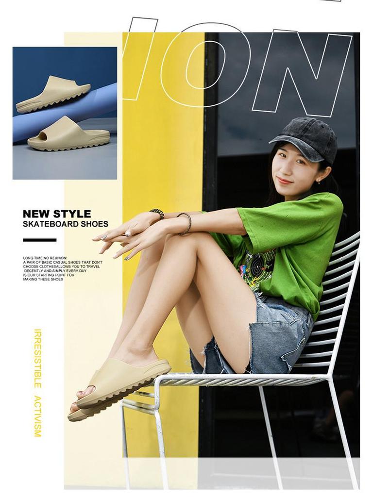 Men's Coconut Ripe Sandals: Summer Outdoor Non-Slip Thick Sole Beach Slippers for Couples