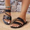 Sandale șic împletite pentru femei Sandale cu vârf deschis, talpă anti-alunecare, papuci casual de plajă pentru femei și flip-flop