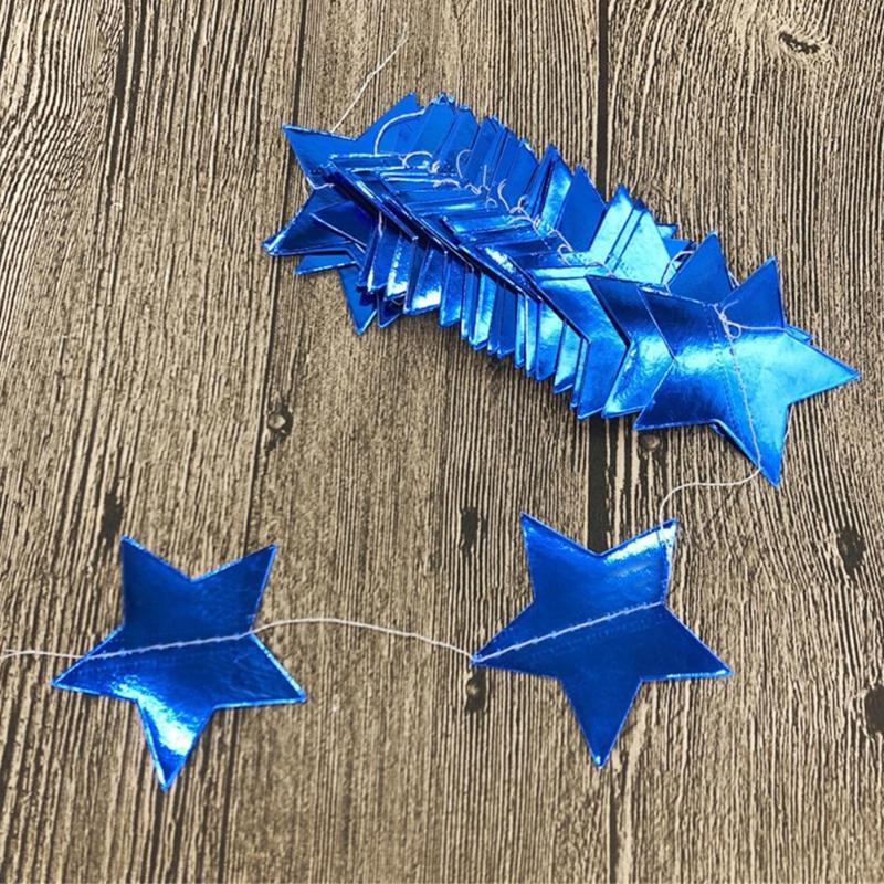 Elegant Star Garlands Decoration Glitters Paper Streame Festival Ornament for Birthday Party Supplies Daily Casual Use