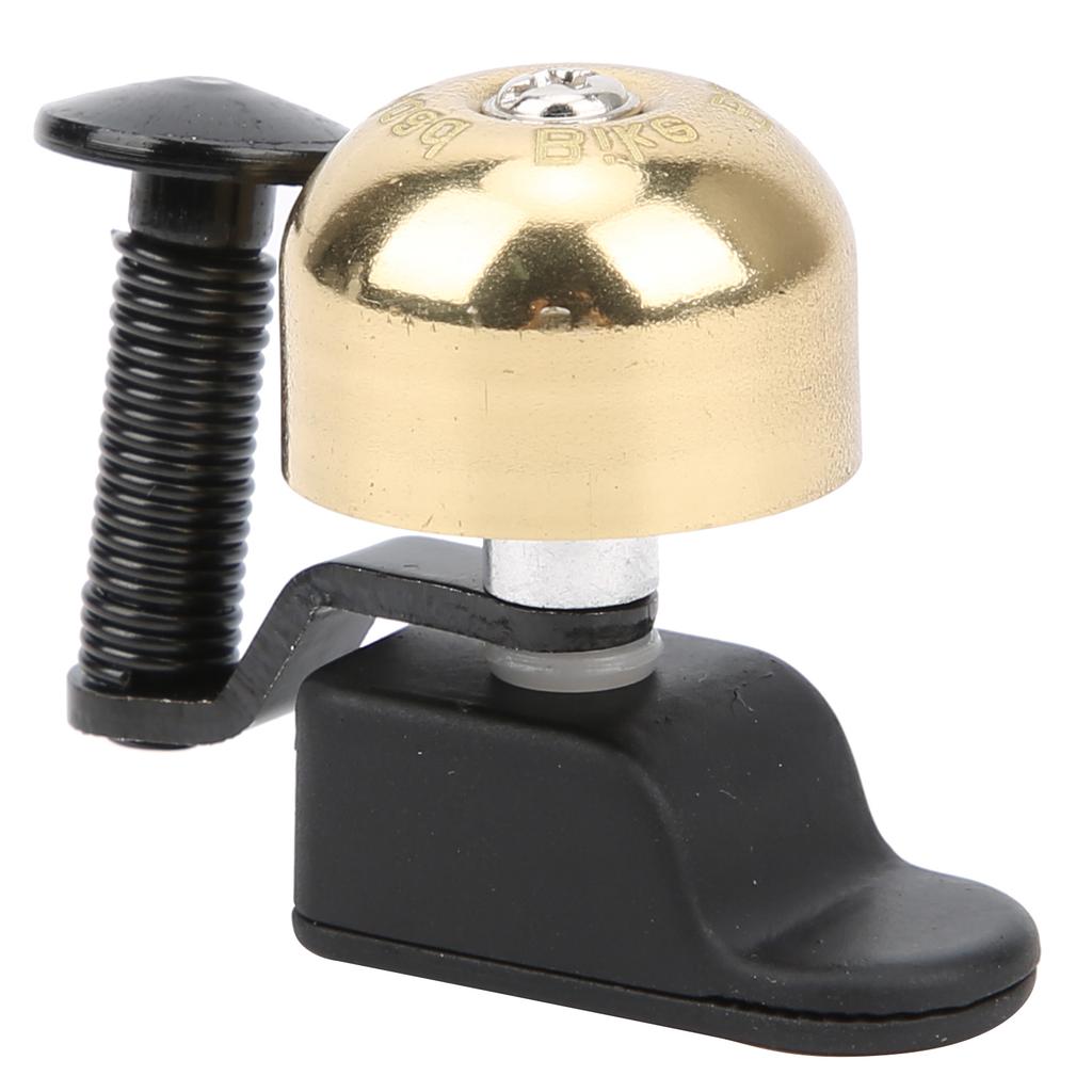 Small Mountain Bike Curved Handle Clip Bell Clear Noticeable Sound Bicycle Brass BellsGold