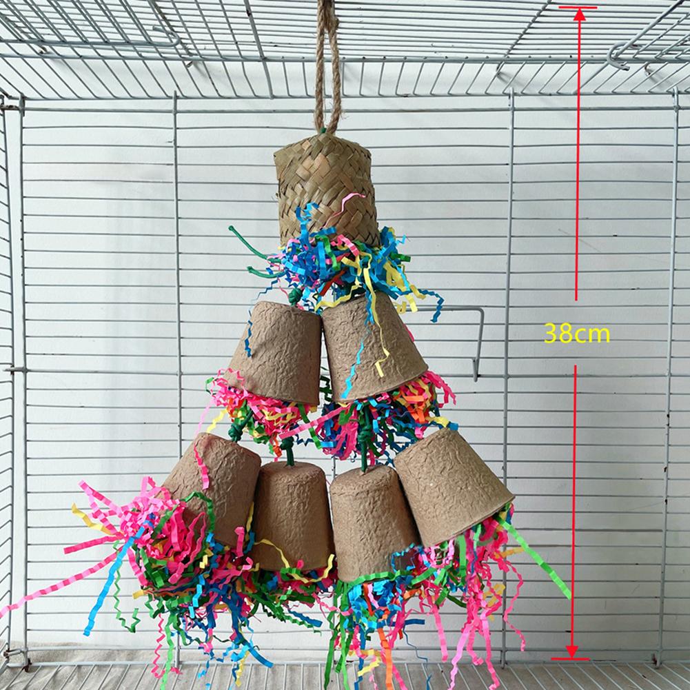 Parrot Toys For Large Birds, Multicolored Rattan Corn Husk Toys Bird Chewing Toy Parrot Cage Bite Toy For African Grey PARROTS