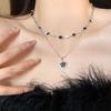 2024 Vintage Double-Layer Pearl Necklace with Heart Pendant