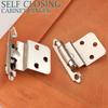 GOBEKOR 50 Pack Self Closing Cabinet Door Hinges 3/8" Inset Kitchen Cabinet Hinges 3/8 Inch Inset Silver Hinges for Kitchen Cabinets