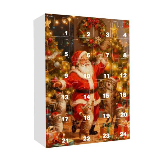 

2025 Christmas Advent Calendar with Cat Ornaments 24-Day Countdown Box Unique Christmas Gift for Kids B