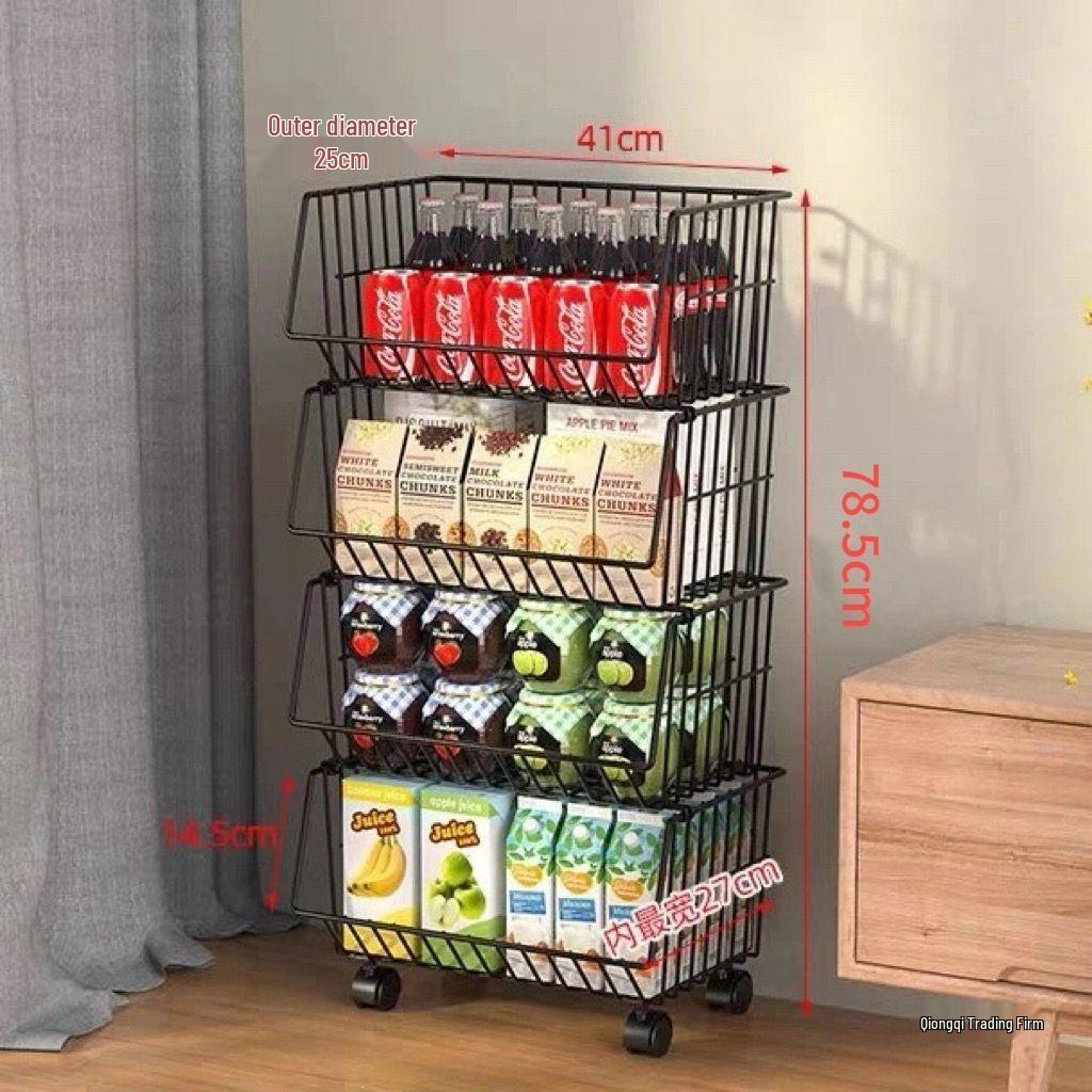 Estantería Giratoria de Pie para Cocina y Dormitorio para Frutas, Verduras y Snacks